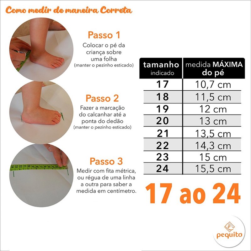 Tamanho de pé de bebe deals em centimetros