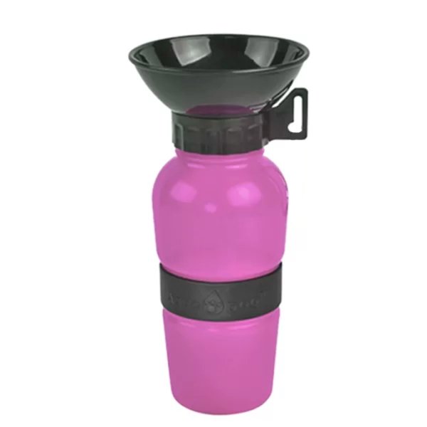 dispenser de agua bebedouro portatil para pet rosa
