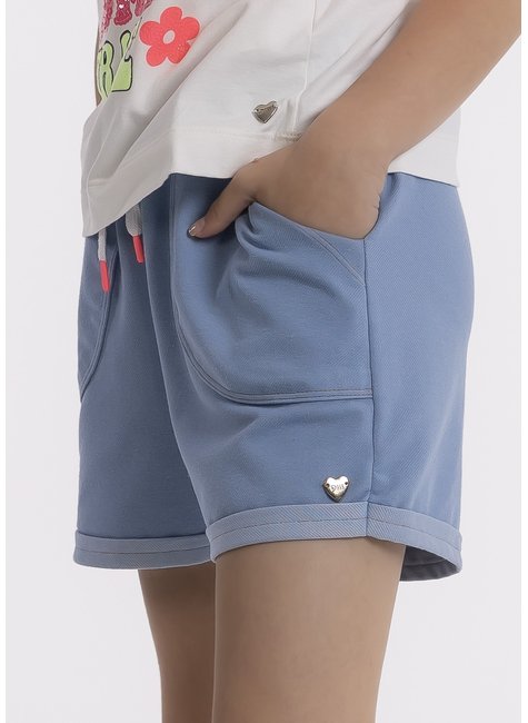 04 shorts infantil com bolso em cotton