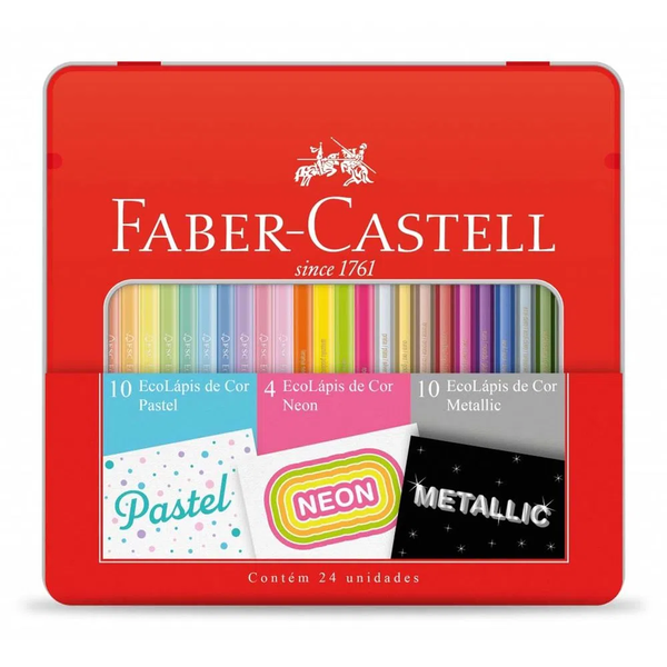 Lapis De Cor FABER CASTELL 60 Cores Com Estojo Ecolapis