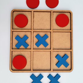 Jogo da Velha Tic Tac Toe em Madeira mdf