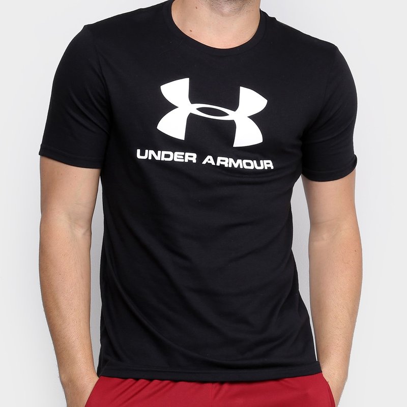 Camiseta Under Armour Sportstyle Logo Masculina - Preto Branco
