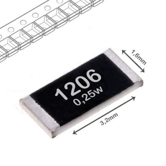 Résistances CMS 1206 680Kohm - Lot De 20 - 1/4W, Tolérance 5% - Marque Uniohm - Pour Circuits électroniques, Réparation - 7