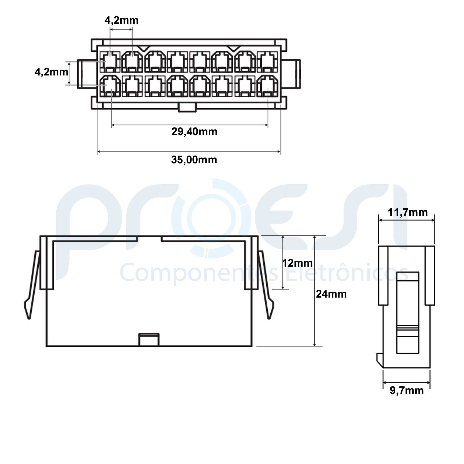 Conector Mini Fit F Mea Hp X Vias