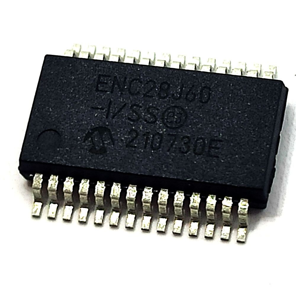 Microchip ENC28J60/SS Ethernet Controller IC - SSOP28 Package (1 Piece)