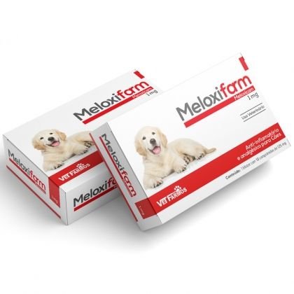 Meloxifarm 1 Mg Antinflamatório Cães Gatos Meloxicam 10 Comprimidos
