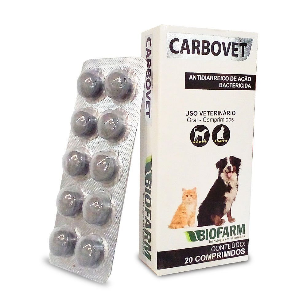 Carbovet Antitòxico Carvão Ativado Biofarm 20comp