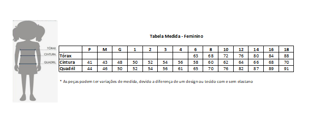 tabela medida feminino
