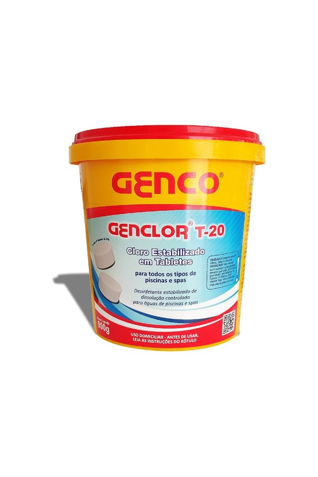pastilha de cloro estabilizado t 20 genco genclor balde 900g