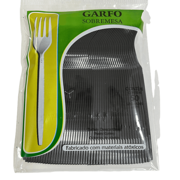 Garfo Descartável Refeição Grande Branco C/50unidades