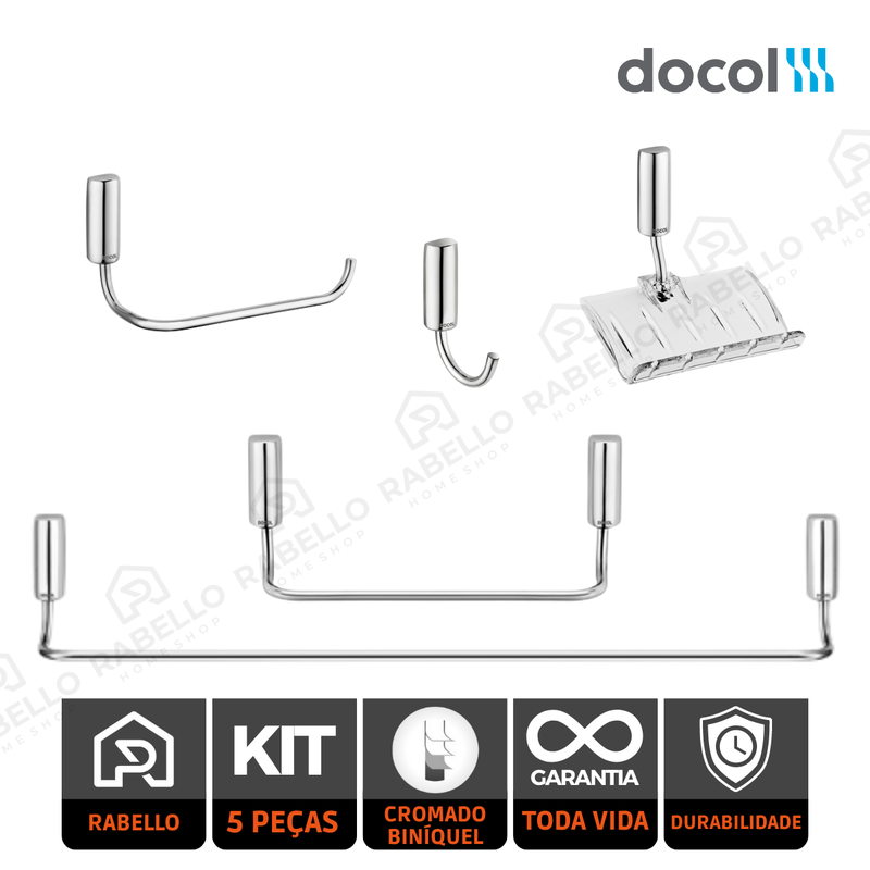 Kit De Acessórios Com 5 Peças Idea Cromado Docol