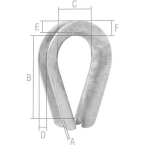 Anilha/sapatilho para cabo de aço 3,18 mm - 1/8"