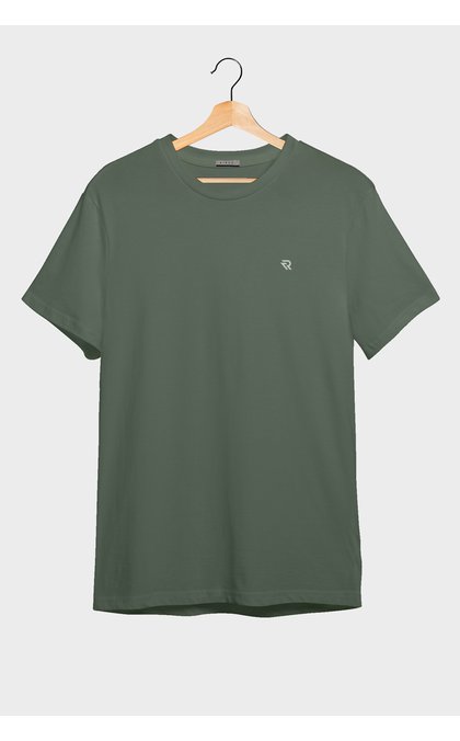 camiseta masculia algodao meia malha premium verde riacci