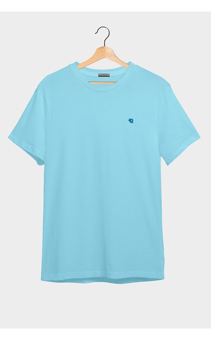 camiseta masculia algodao meia malha premium azul riacci