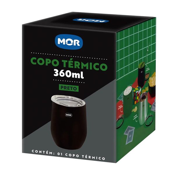 Copo Térmico Preto 360 ml - Mor