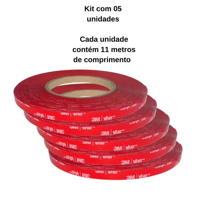 Fita Dupla Face 3M de 9mm x 3m VHB 3M 4910 3M