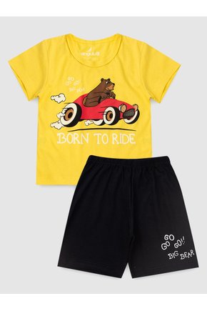 Pijama Infantil Menino Urso Amarelo Kangulu (1 ao 10)