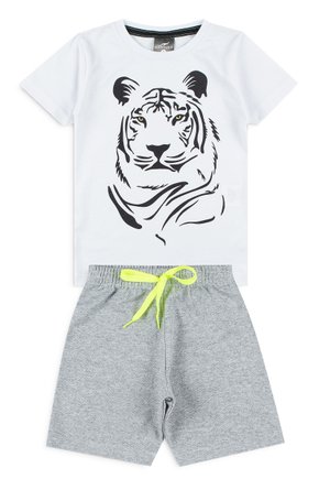 Conjunto Infantil Menino Tigre Branco Kangulu (1 ao 12)