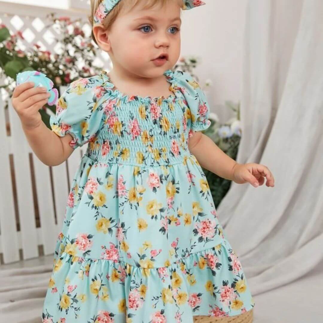 vestido floral para bebes