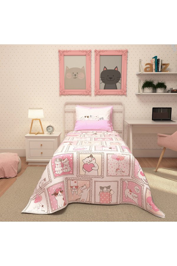 Jogo de Cama de Infantil Gatos - Sonho Kids Decor