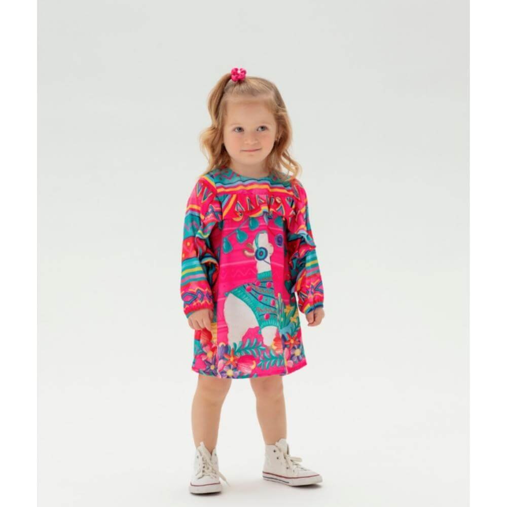 Roupa Menina Vestido Infantil + Roupa Para Boneca Combinando