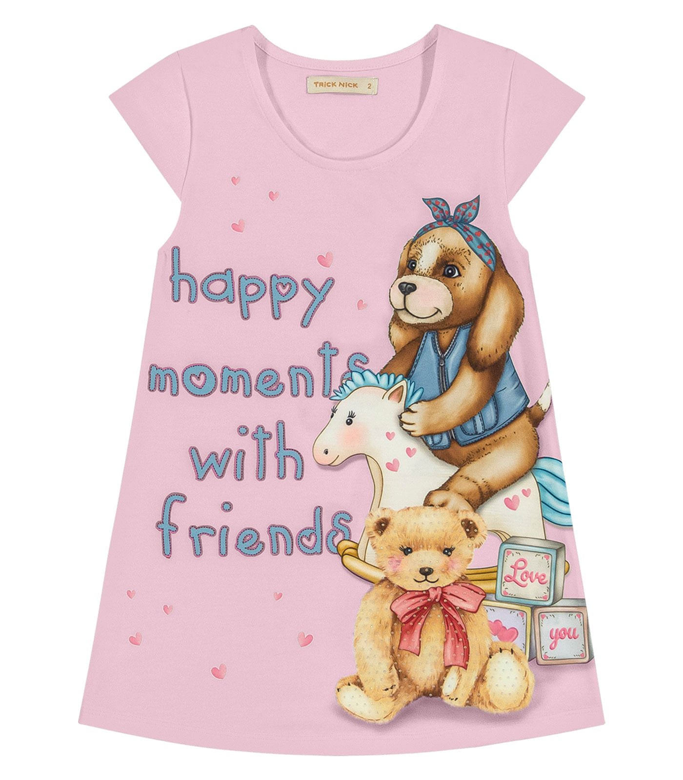 Camiseta Infantil Rainbow Friends Pink Boneco Rosa