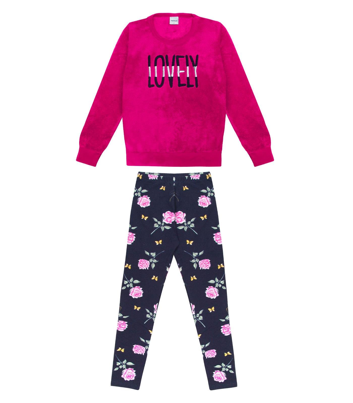 Conjunto de store moletom infantil rovitex