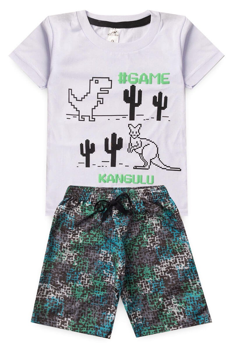 Conjunto Infantil Menino Game Kangulu Branco