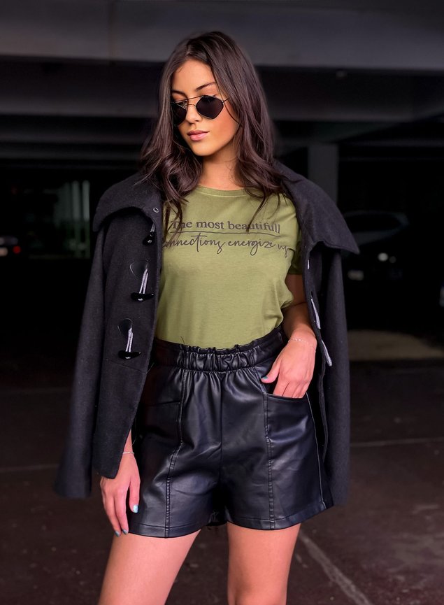 T-SHIRT LISA SEM ESTAMPA - VERDE MILITAR, Atacado Tshirt