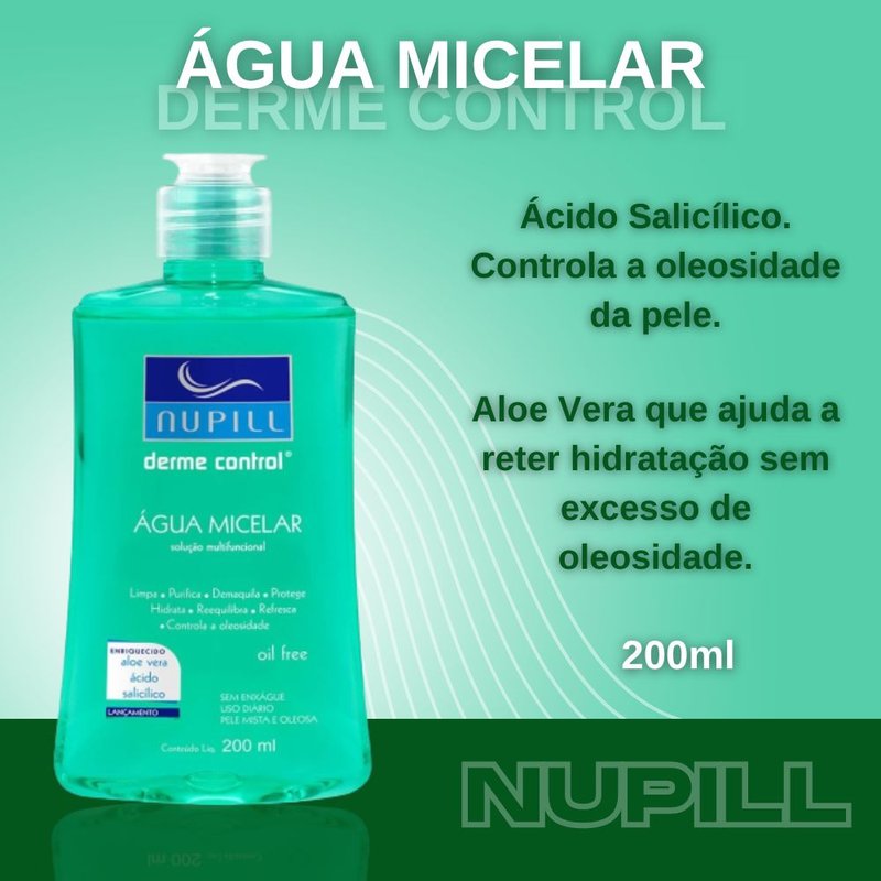 Sabonete Liquido Facial Nupill Derme Control 200Ml, Nupill, Verde