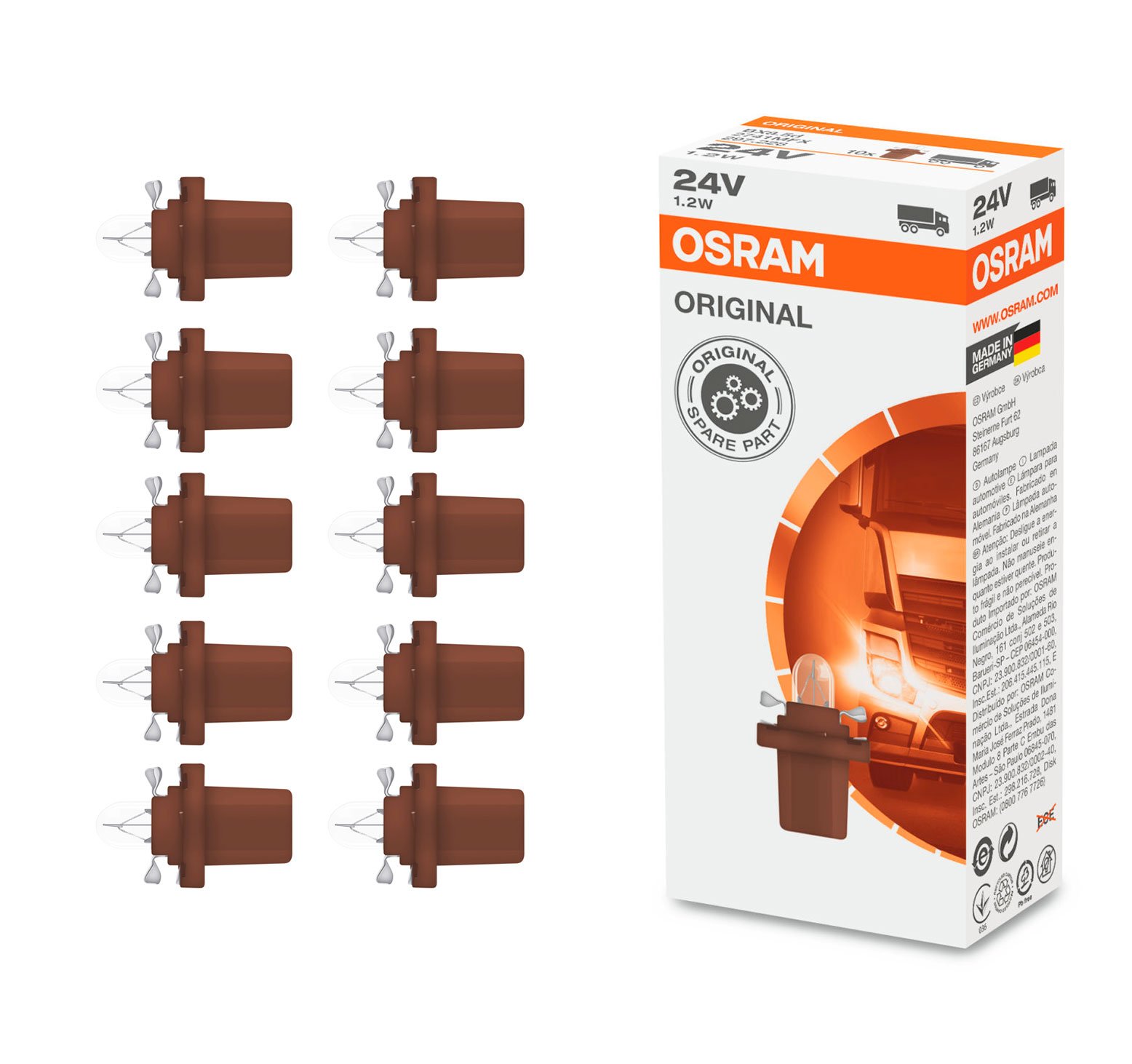 2741MFX лампа накала приборной панели 1,2W 24V 5XFS10 1A  качество оригинальной запасной части (ОЕМ)