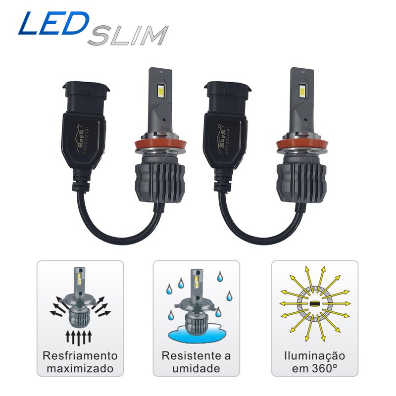 Kit Phare HID Xénon Autovizion Super Slim 55W H11 6000K | Blanc Diamant | Faisceau Faible Neuf