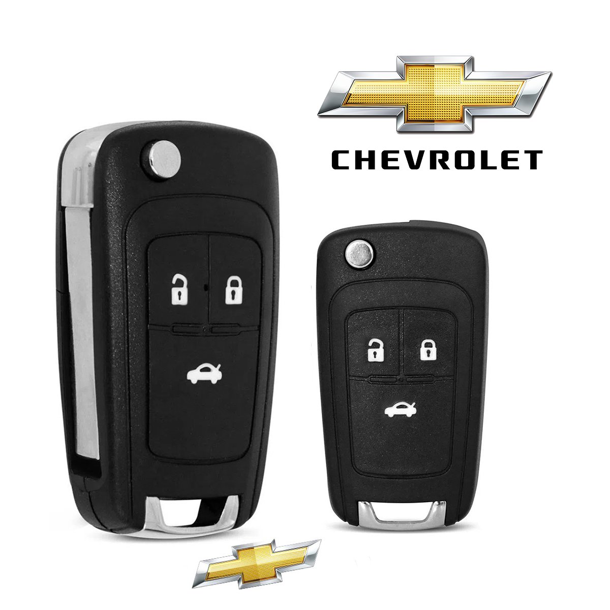 Capa Chave Canivete Chevrolet 3 Botões com Lâmina GM301 WR