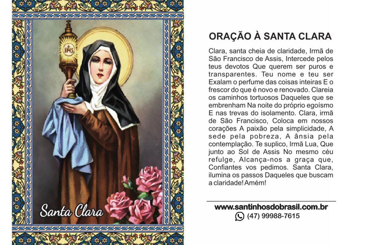 Oração a Santa Clara I Santinhos do Brasil