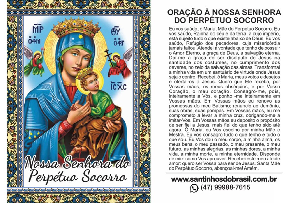 Oração N. Senhora Perpétuo Socorro I Santinhos do Brasil