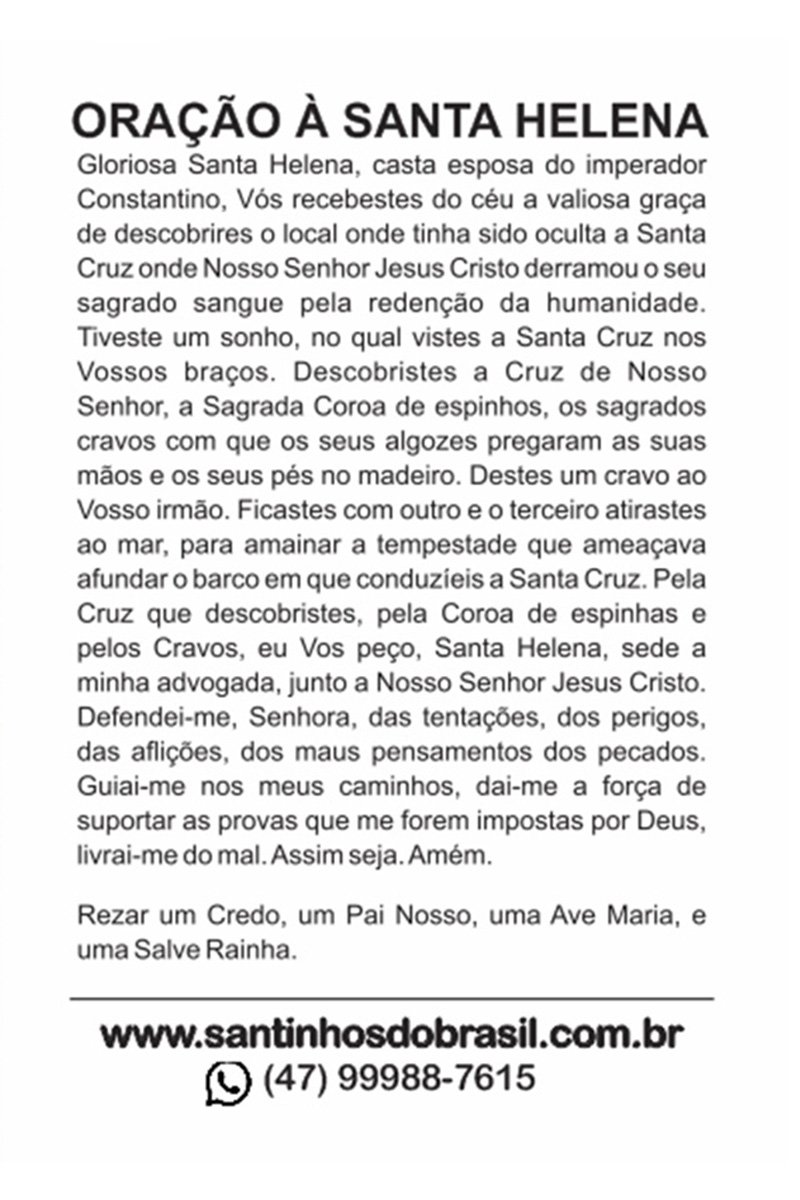 Oração a Santa Helena I Santinhos do Brasil