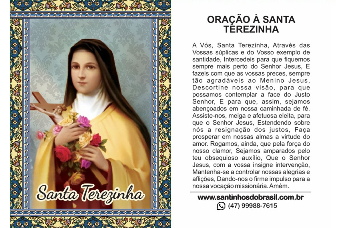 Oração a Santa Terezinha I Santinhos do Brasil