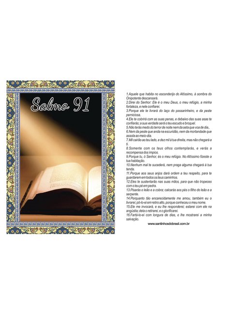 Santinho Salmo 91 1000 Unidades Com Oração No Verso em Promoção na