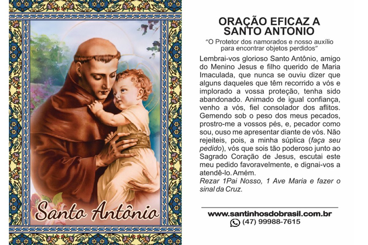 Santo Antônio - Oração e Santinhos I Santinhos do Brasil