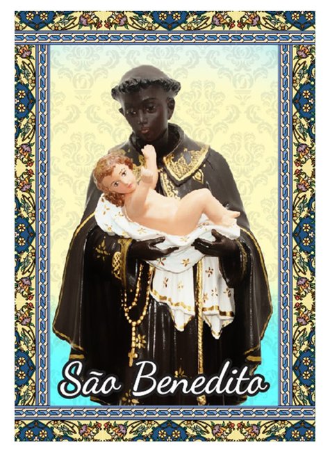 Santinho São Benedito (oração no verso) - 7x10 cm