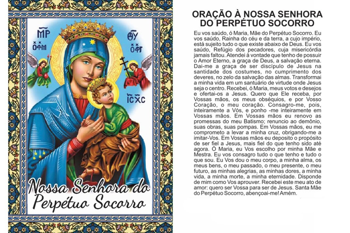 1.000 Santinhos NS. Perpétuo Socorro (oração No Verso) - 7x10 Cm