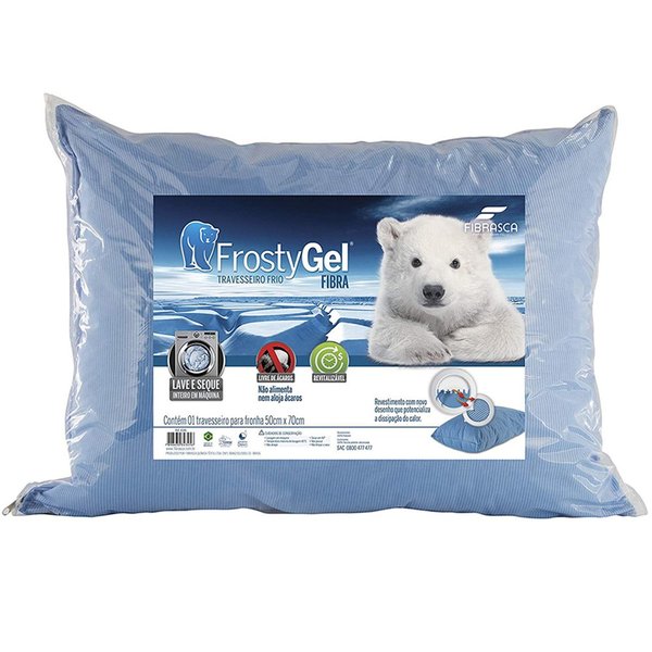 Travesseiro Frio Frosty Gel Lavável Em Máquina - Fibrasca Travesseiro Frio Frosty Gel Lavável Em Máquina - Fibrasca