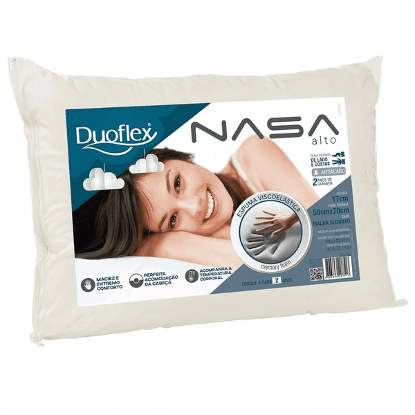 Travesseiro Nasa Alto Viscoelástico 50x70x17cm - Duoflex Travesseiro Nasa Alto Viscoelástico 50x70x17cm - Duoflex