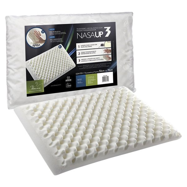 Travesseiro Viscoelástico Com Toque Massageador Nasa Up3 - Fibrasca Travesseiro Viscoelástico Com Toque Massageador Nasa Up3 - Fibrasca