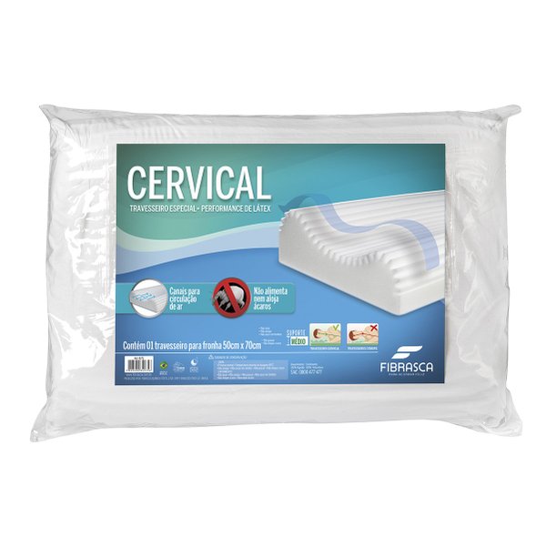 Travesseiro Cervical Ortopédico Performance Látex - Fibrasca Travesseiro Cervical Ortopédico Performance Látex - Fibrasca