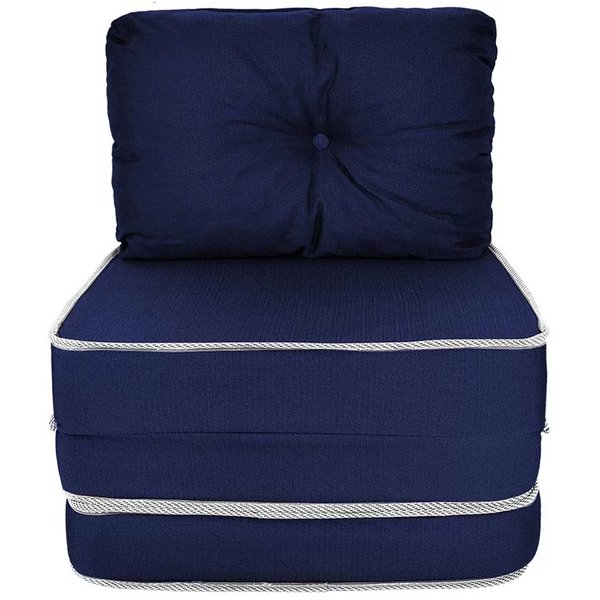 Puff Conforto 3 em 1 Solteiro 1,80x60x10cm Azul - Fa Maringá Puff Conforto 3 em 1 Solteiro 1,80x60x10cm Azul - Fa Maringá
