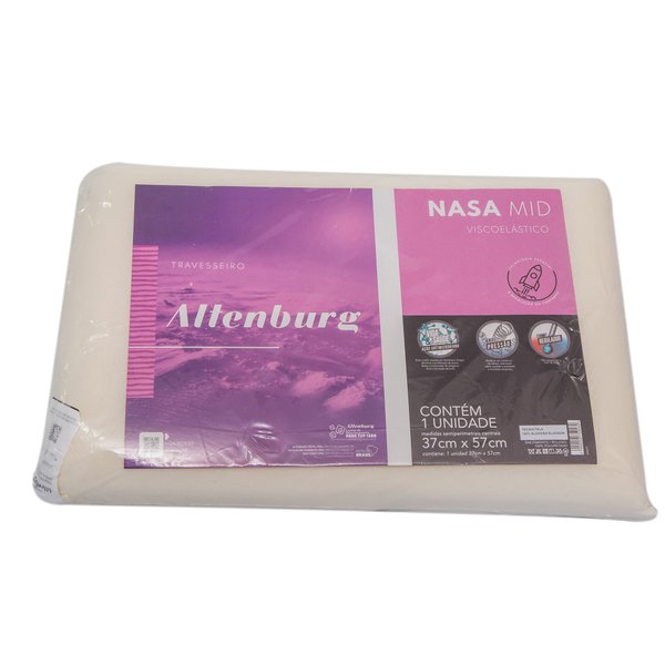 Travesseiro Nasa Mid Viscoelástico 37cm X 57cm - Altenburg Travesseiro Nasa Mid Viscoelástico 37cm X 57cm - Altenburg