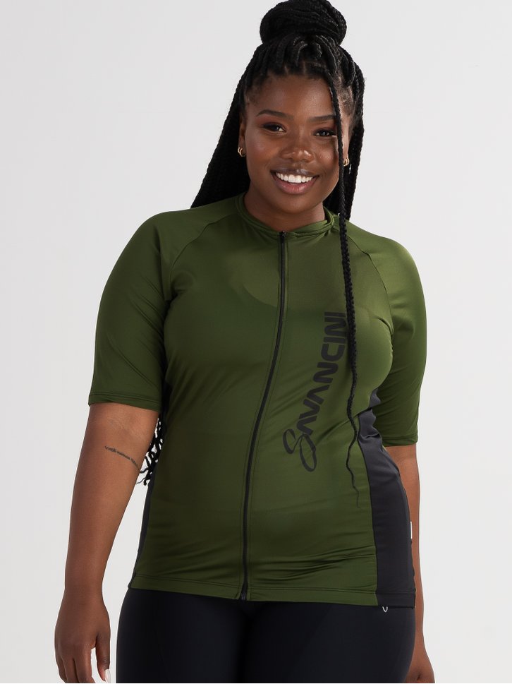 camisa ciclismo feminina plus size verde 1306