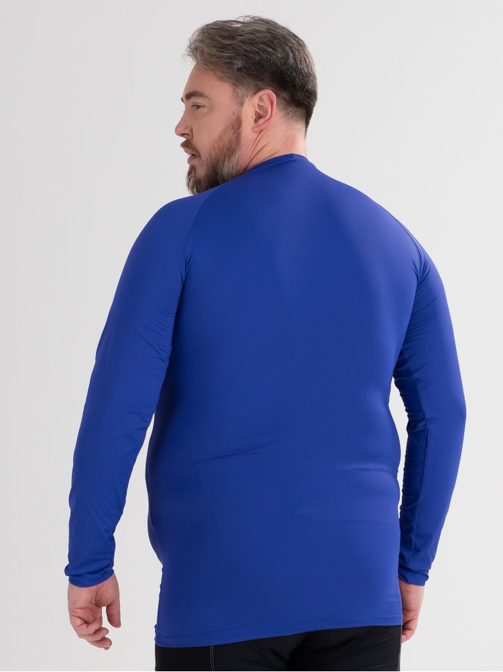 camisa segunda pele masculina plus size poliamida azul 030 costas