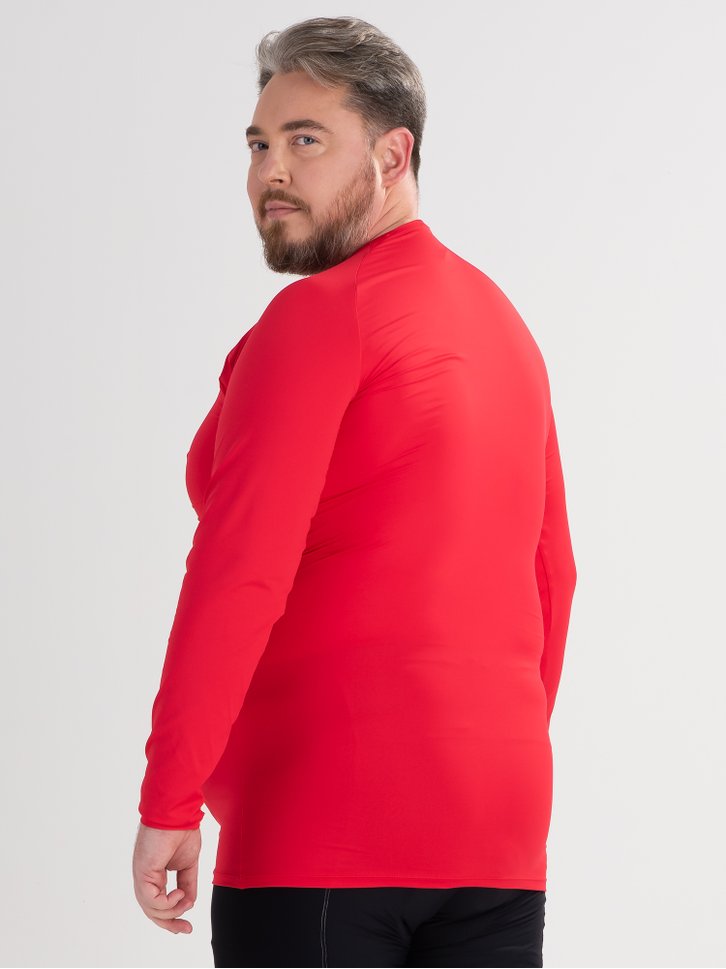 camisa segunda pele masculina plus size poliamida vermelha 030 costas